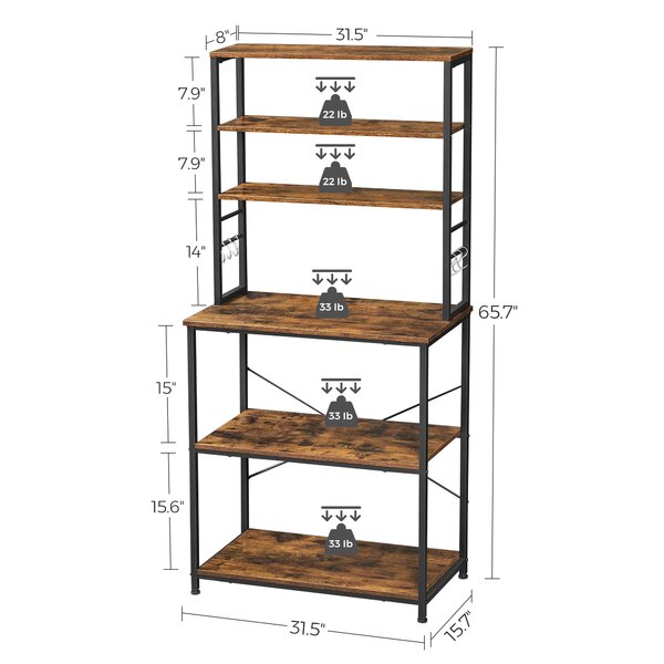 17 Stories 31 5 Steel Standard Baker S Rack With Microwave   Default Name 